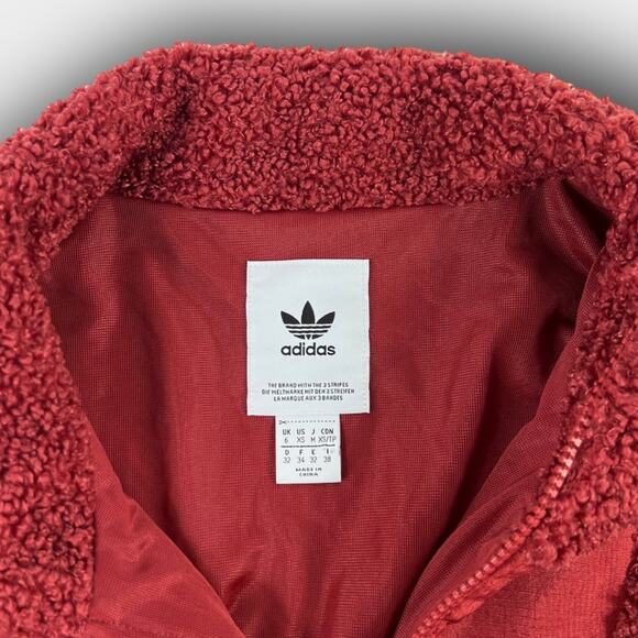 Adidas Originals Sherpa Teddy Half Zip Pullover Polar Fleece Jacket Size XS - Picture 5 of 9